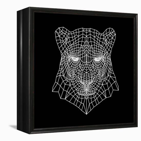 Panther Head Black Mesh-Lisa Kroll-Framed Stretched Canvas