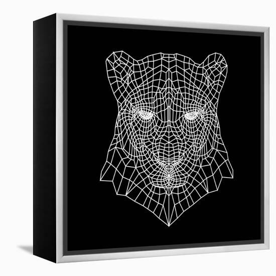 Panther Head Black Mesh-Lisa Kroll-Framed Stretched Canvas