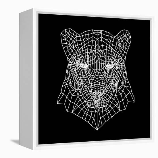 Panther Head Black Mesh-Lisa Kroll-Framed Stretched Canvas