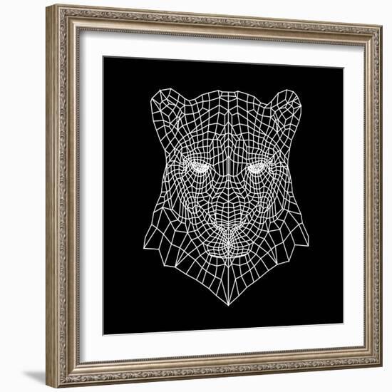 Panther Head Black Mesh-Lisa Kroll-Framed Art Print