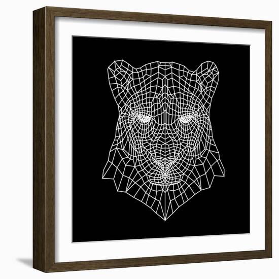 Panther Head Black Mesh-Lisa Kroll-Framed Art Print