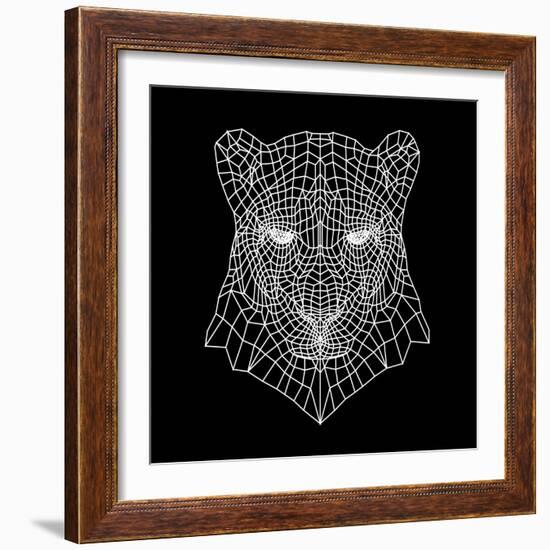 Panther Head Black Mesh-Lisa Kroll-Framed Art Print