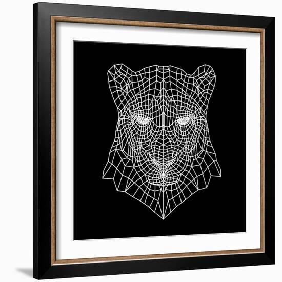 Panther Head Black Mesh-Lisa Kroll-Framed Art Print