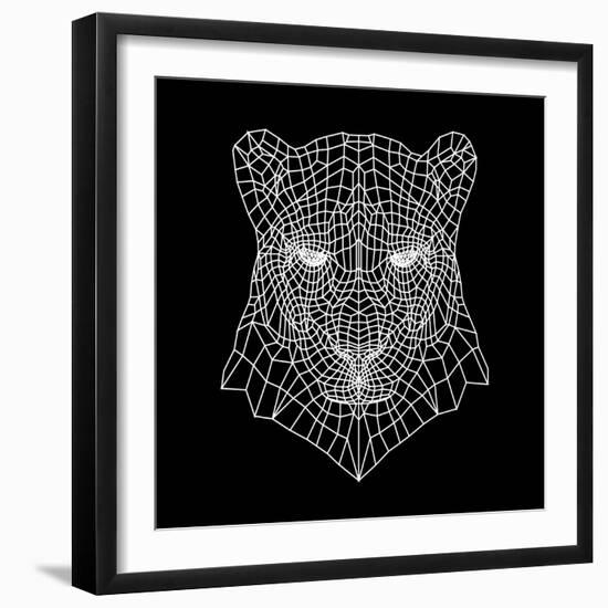 Panther Head Black Mesh-Lisa Kroll-Framed Art Print