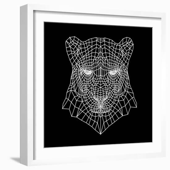 Panther Head Black Mesh-Lisa Kroll-Framed Art Print