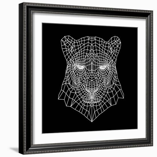 Panther Head Black Mesh-Lisa Kroll-Framed Art Print