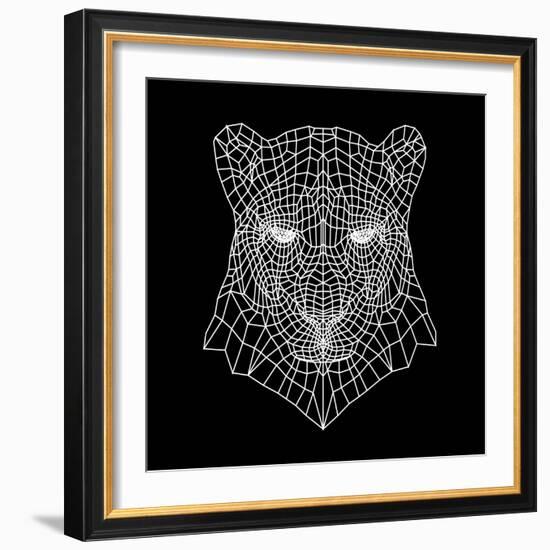 Panther Head Black Mesh-Lisa Kroll-Framed Art Print