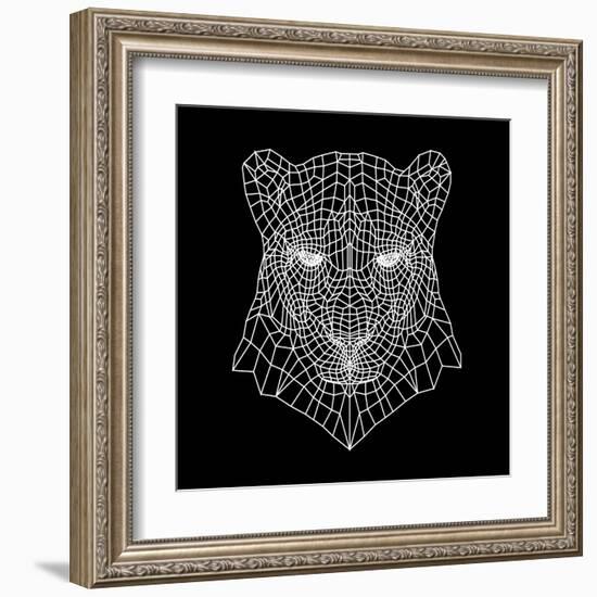 Panther Head Black Mesh-Lisa Kroll-Framed Art Print