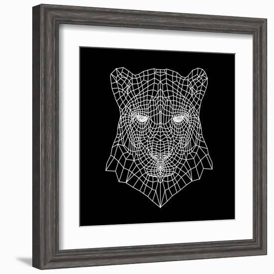 Panther Head Black Mesh-Lisa Kroll-Framed Art Print