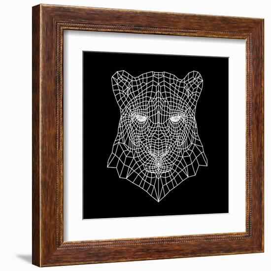 Panther Head Black Mesh-Lisa Kroll-Framed Art Print