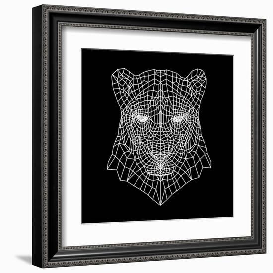 Panther Head Black Mesh-Lisa Kroll-Framed Art Print