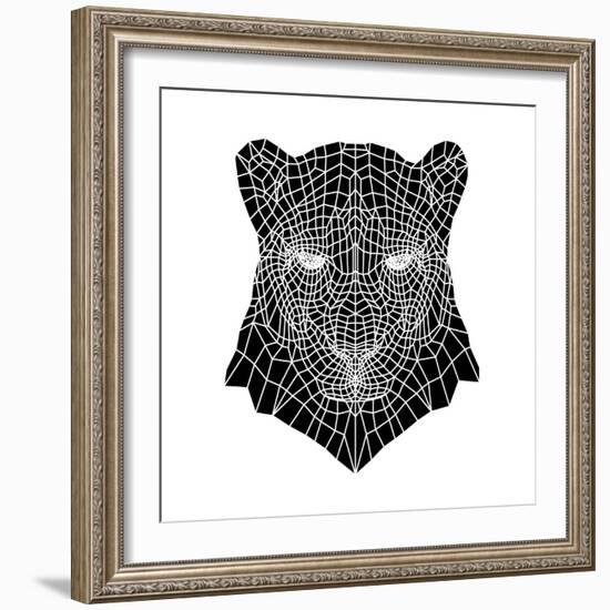 Panther Head Mesh-Lisa Kroll-Framed Art Print