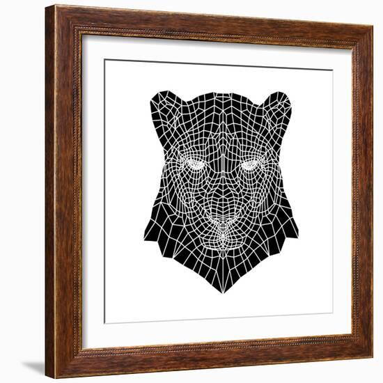 Panther Head Mesh-Lisa Kroll-Framed Art Print