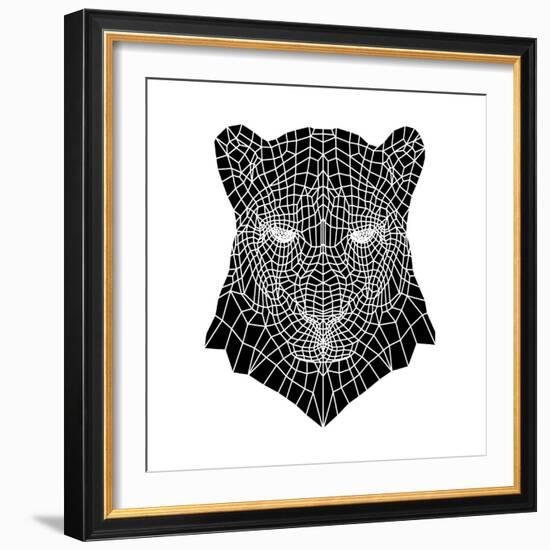 Panther Head Mesh-Lisa Kroll-Framed Art Print