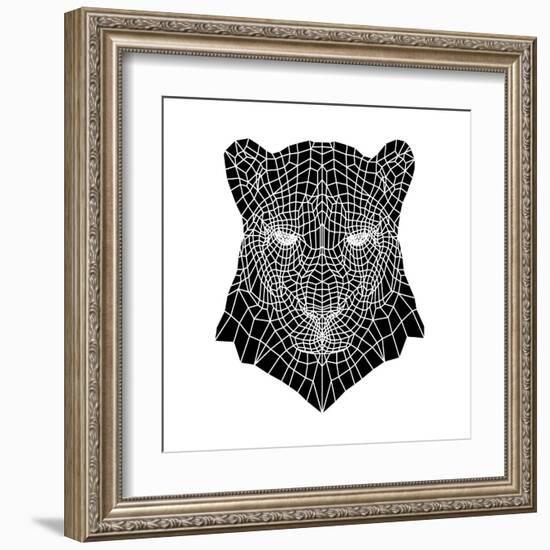 Panther Head Mesh-Lisa Kroll-Framed Art Print