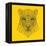 Panther Head Yellow Mesh-Lisa Kroll-Framed Stretched Canvas