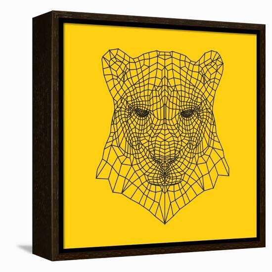 Panther Head Yellow Mesh-Lisa Kroll-Framed Stretched Canvas