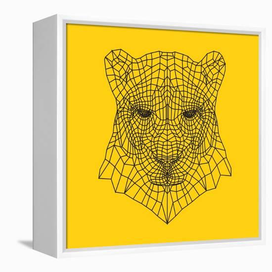 Panther Head Yellow Mesh-Lisa Kroll-Framed Stretched Canvas