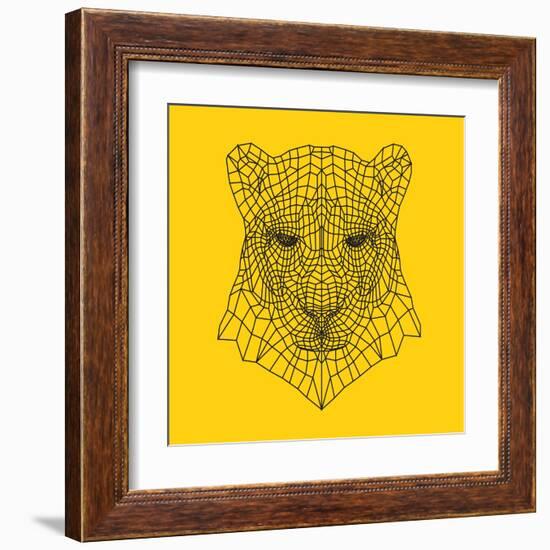 Panther Head Yellow Mesh-Lisa Kroll-Framed Art Print