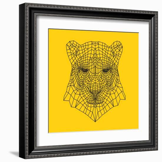 Panther Head Yellow Mesh-Lisa Kroll-Framed Art Print