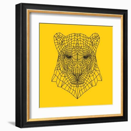 Panther Head Yellow Mesh-Lisa Kroll-Framed Art Print