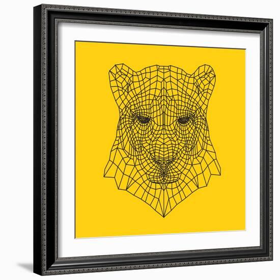 Panther Head Yellow Mesh-Lisa Kroll-Framed Art Print