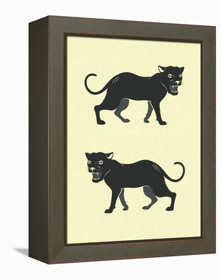 Panthers-Jazzberry Blue-Framed Stretched Canvas