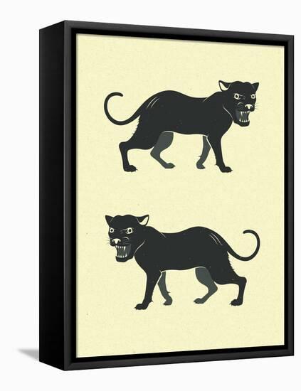 Panthers-Jazzberry Blue-Framed Stretched Canvas