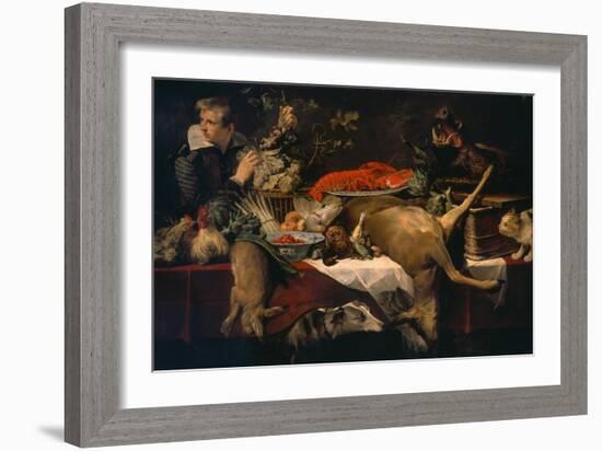 Pantry with Servant (Kitchen Scene)-Frans Snyders-Framed Giclee Print