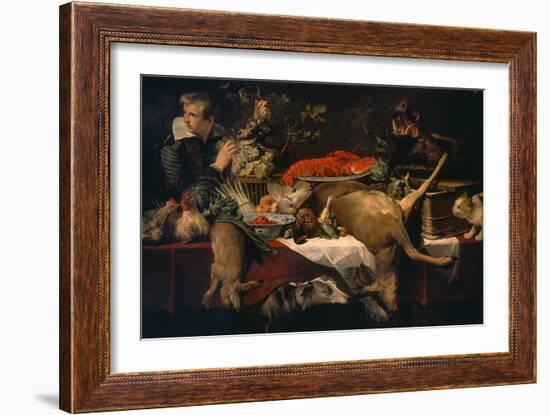 Pantry with Servant (Kitchen Scene)-Frans Snyders-Framed Giclee Print