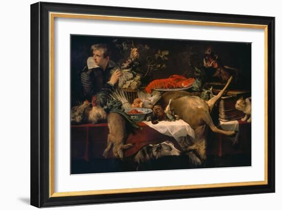 Pantry with Servant (Kitchen Scene)-Frans Snyders-Framed Giclee Print