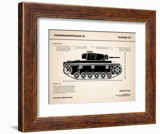 Panzer III Tank-Mark Rogan-Framed Premium Giclee Print