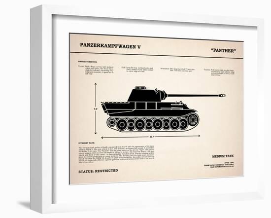 Panzer V Panther Tank-Mark Rogan-Framed Art Print