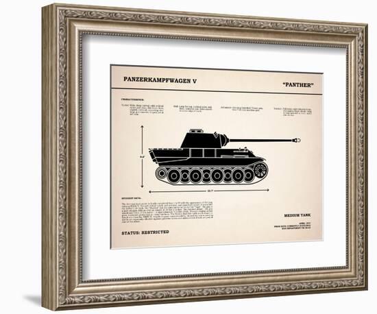 Panzer V Panther Tank-Mark Rogan-Framed Premium Giclee Print