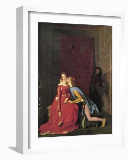 Paolo and Francesca, 1819-Jean-Auguste-Dominique Ingres-Framed Giclee Print