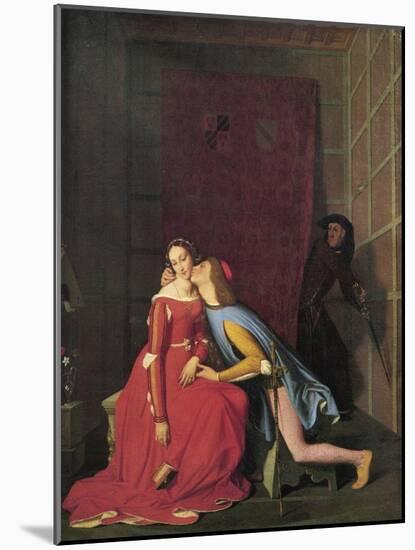 Paolo and Francesca, 1819-Jean-Auguste-Dominique Ingres-Mounted Giclee Print