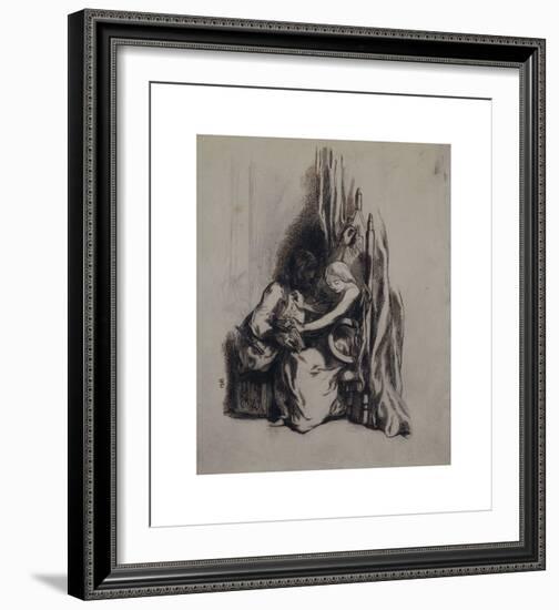 Paolo and Francesca da Rimini-Dante Gabriel Rossetti-Framed Premium Giclee Print