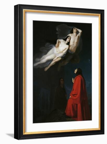 Paolo and Francesca in Conversation with Dante and Virgil, Episode from Divine Comedy-Dante Alighieri-Framed Giclee Print