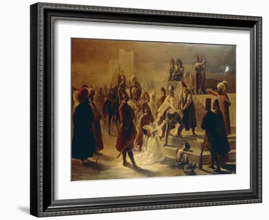 Paolo Erizzo Giving a Final Farewell to His Daughter, 1842-Cherubino Cornienti-Framed Giclee Print