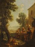 Peasants Drinking by a Farmhouse-Paolo Monaldi-Mounted Giclee Print