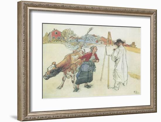 Papa is a Painter-Carl Larsson-Framed Premium Giclee Print