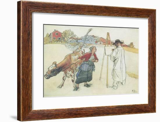 Papa is a Painter-Carl Larsson-Framed Premium Giclee Print