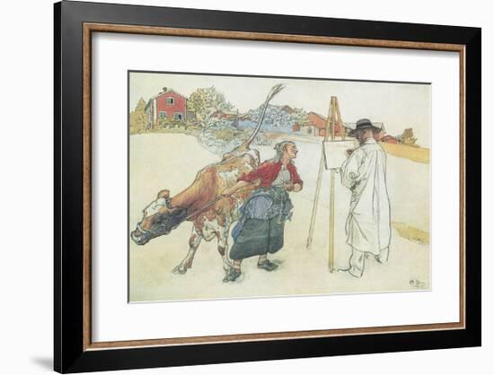 Papa is a Painter-Carl Larsson-Framed Premium Giclee Print