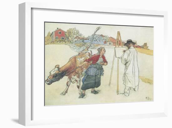 Papa is a Painter-Carl Larsson-Framed Premium Giclee Print