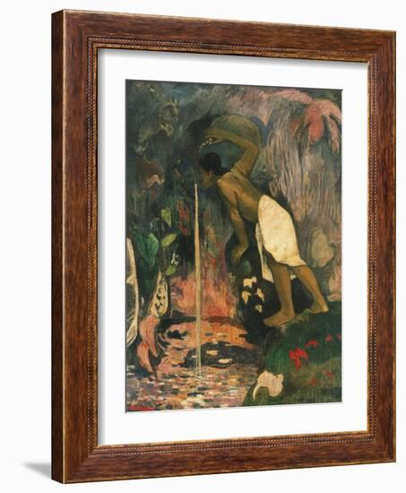 Papa Moe, L'Eau Myst?euse, Mysterious Water, 1893-Paul Gauguin-Framed Giclee Print