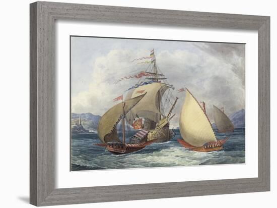 Papal Galleys and Ships of War, c.1850-Charles Hamilton Smith-Framed Giclee Print
