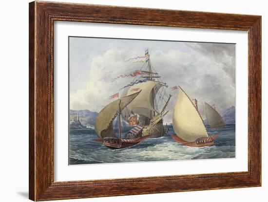 Papal Galleys and Ships of War, c.1850-Charles Hamilton Smith-Framed Giclee Print