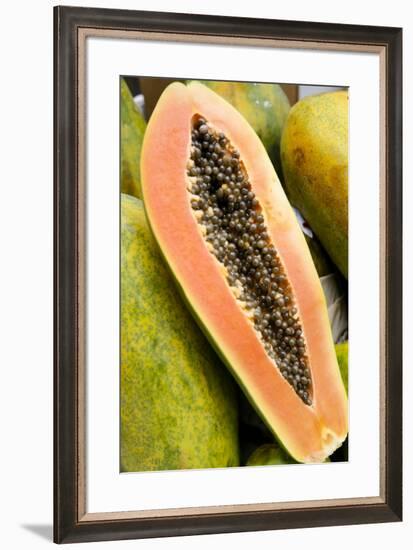 Papaya at a farmer's market in Philadelphia, Pennsylvania, USA.-Julien McRoberts-Framed Photographic Print