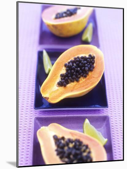 Papaya Halves and Lime Wedges-Maja Smend-Mounted Photographic Print