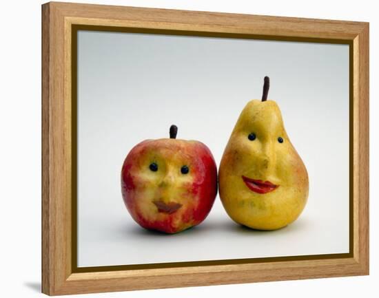 Paper Apple and Pear with Faces-Winfred Evers-Framed Premier Image Canvas